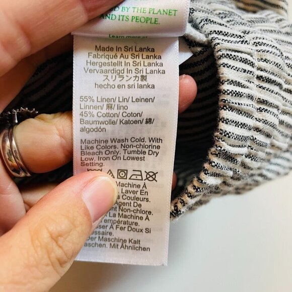 J. Crew TALL LONG Linen Cotton Trouser Pant Stripe Straight Cuffed Pull On Trave - Picture 8 of 9